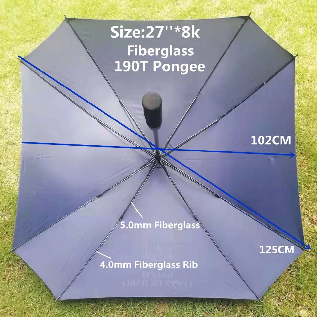 Factory Outdoor 27inch Auto Open Windproof Straight Square Golf Umbrella
