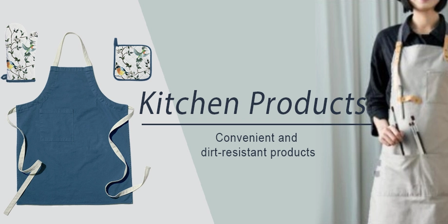 Cooking Apron and Oven Gloves Set, Kitchen Apron with Pocket Adjustable Neck Belt Heat Resistant