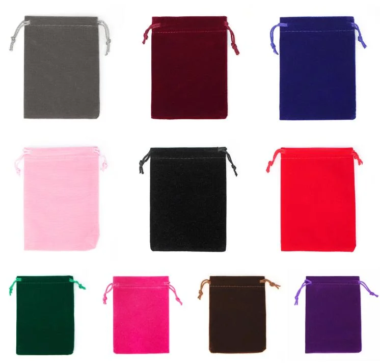 Custom Logo Drawstring Mini Velvet Bags Jewelry Gift Velvet Hand Fabric Bag
