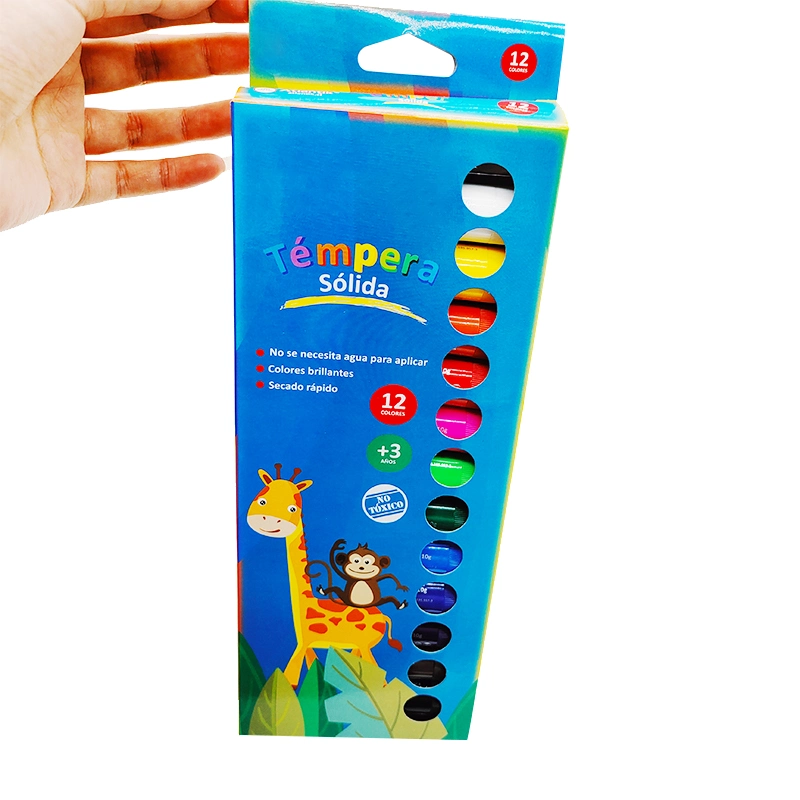 Tempera Paint Sticks, 12 Colors Solid Tempera Paint for Kids, Super Quick Drying, Works Great on Paper Wood Glass Ceramic Canvas