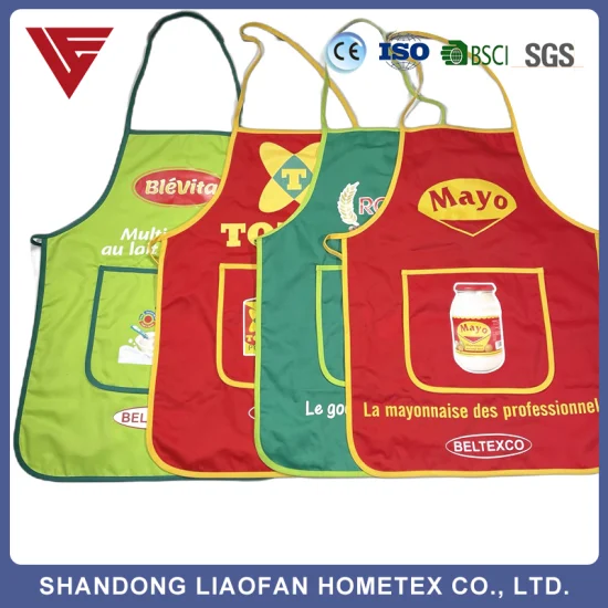 100%Cotton Hot Sale High Quality Solid Cooking Grill Chef Apron with Adjustable Neck Tie