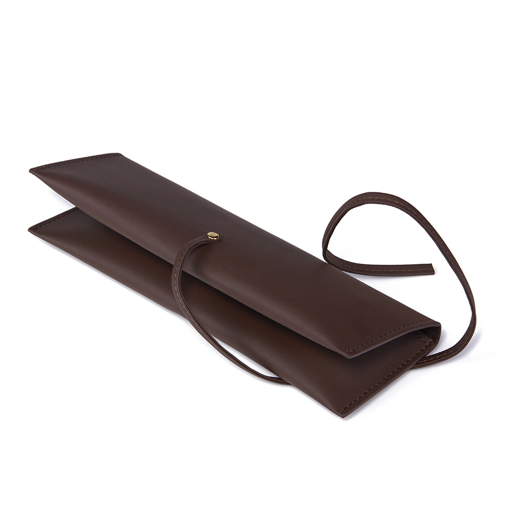 Wholesale Classical Style Genuine Leather Pencil Bags Pencil Case Roll PU Leather Pen Bag